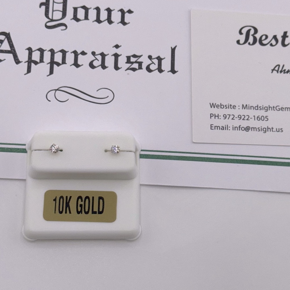 10K Solid Gold Earrings | Free Appraisal | 2mm Gold Kids Studs | VVS Swarowski